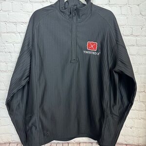 Twisted X men's long‎ sleeve 1/4 zip black pullover Tru Spec, sz L, EUC